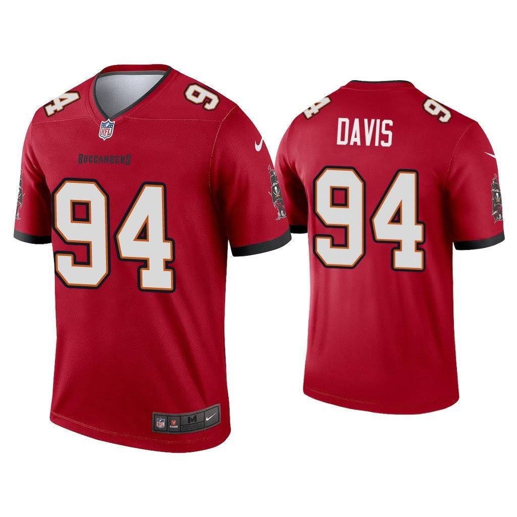 Men Tampa Bay Buccaneers #94 Khalil Davis Nike Red Legend NFL Jersey